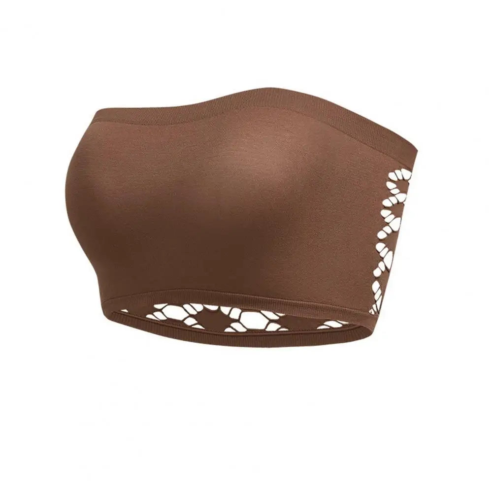 Wireless Push-up Bra Strapless Padded Bandeau Bra Wireless Push-up Bralette Non-slip Lace Back Tube Top Strap Comfort for Women