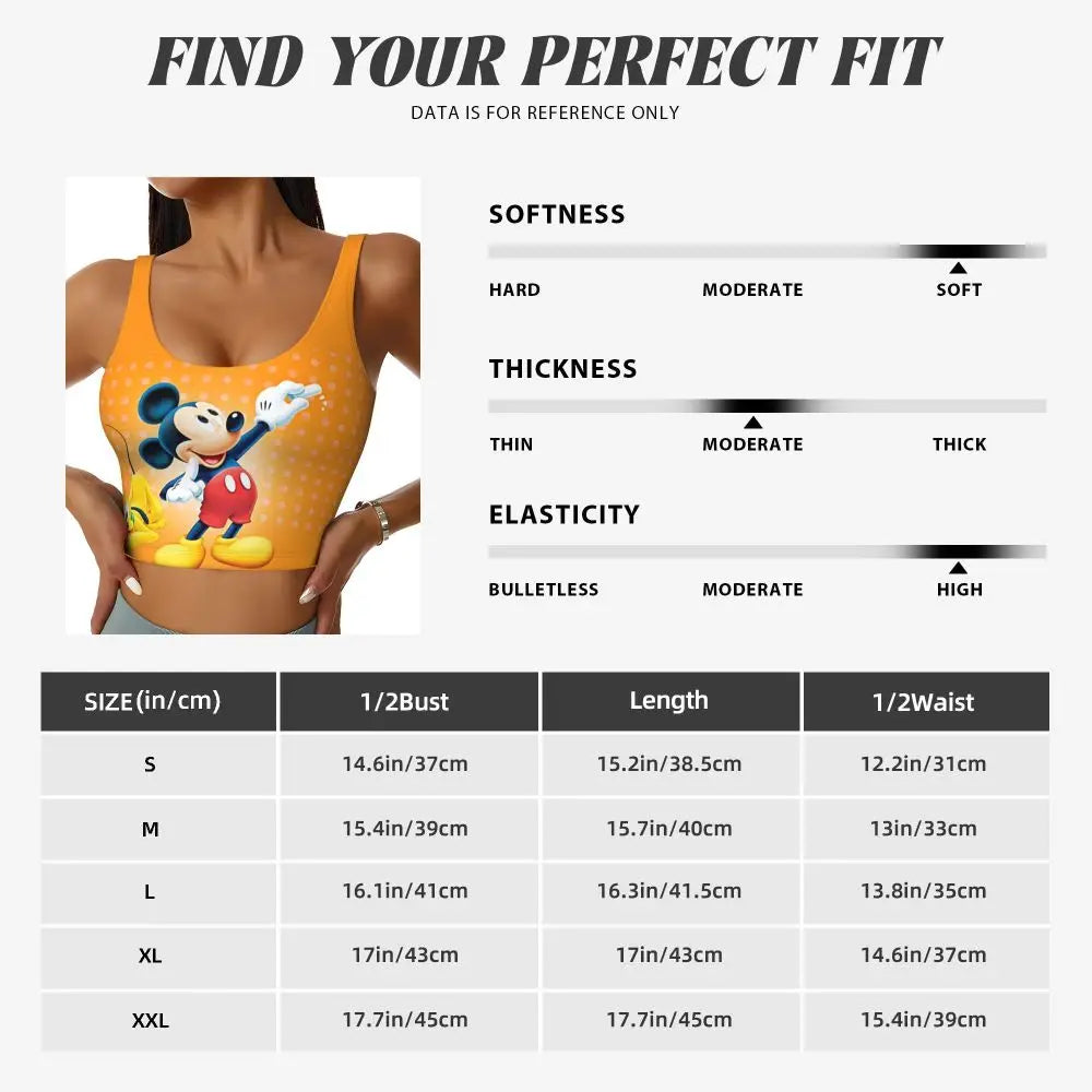 Custom Pluto Anime Manga High Impact Sports Bras for Women Classic Seamless Workout Yoga Crop Tank Tops