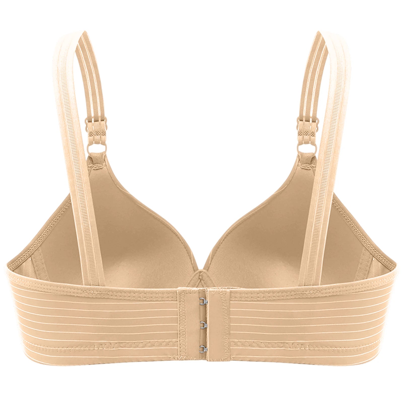 Wireless Underwear Women Bra Stylish Adjustable Straps Striped Bra Decorative Pendant Smooth Molded Cup Vest Style Lingerie