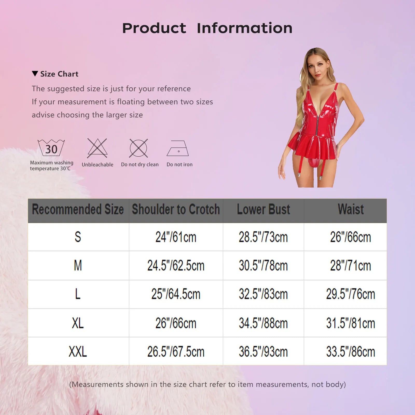 Womens Lingerie Latex Mini Dress Built-in Briefs Garters V Neck Front Zip Back Lace-up Bodysuit Glossy Sling Wetlook Clubwear