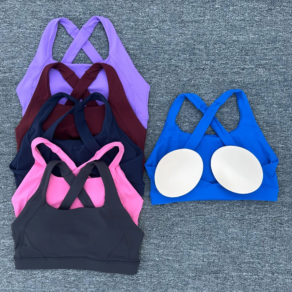 Women Cross Strap Sports Bra Top Women Push Up Sport Bra Yoga Gym Crop Top Brassiere Fitness Top Sport Bra Breathable Bras