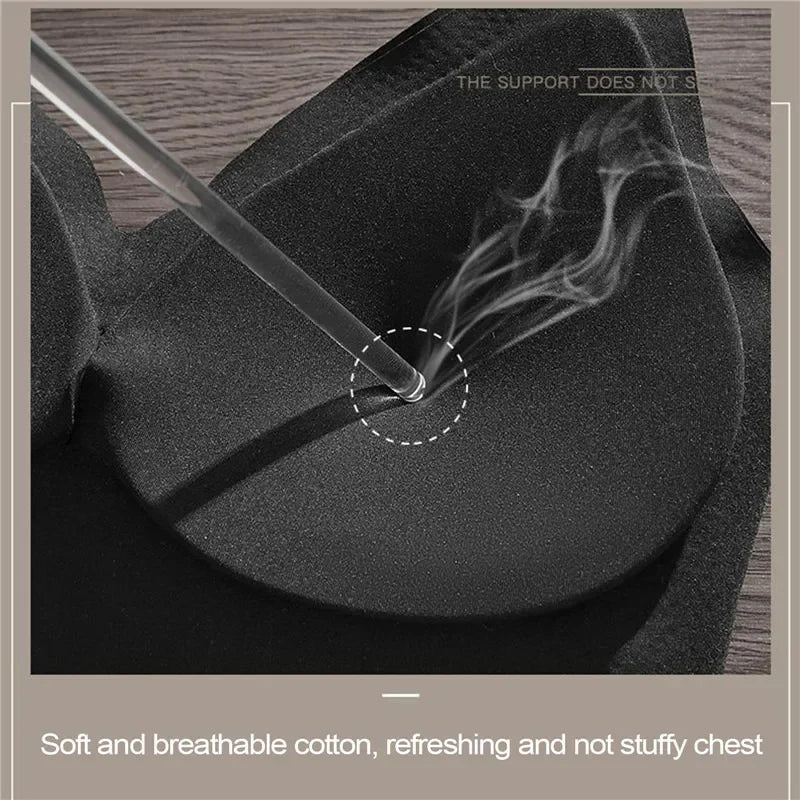 Women Invisible Bra Deep U Plunge Bras Backless Top for Dresses Sexy Lingerie with Transparent Strap Push Up Strapless Underwear