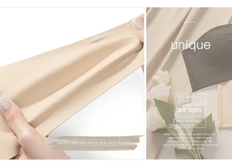 Strapless Women's Underwear Non-slip Gathered Small Chest Tube Top Beautiful Back Invisible Anti-light Wedding Women's Bra