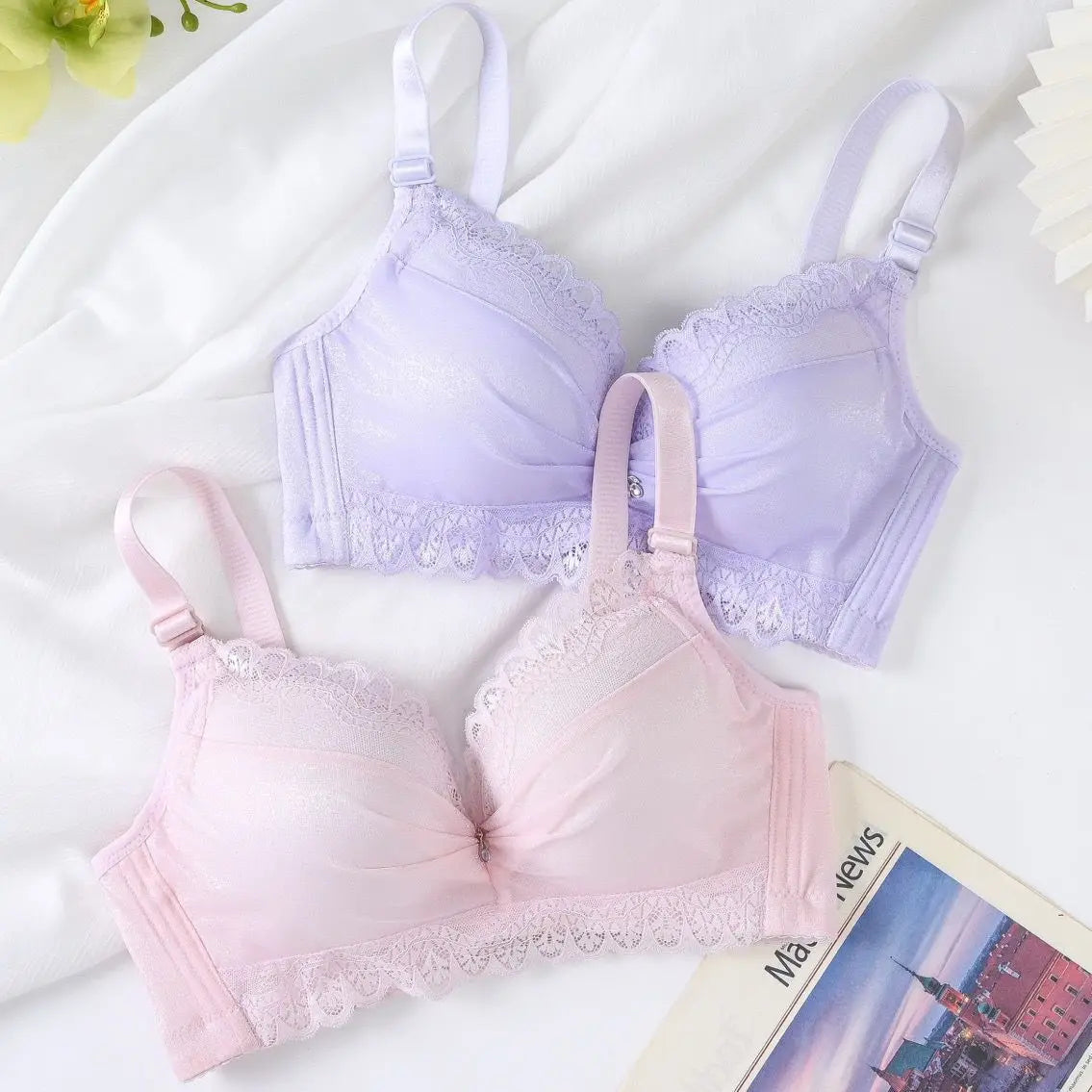 Ultra Push Up Bra with Side Support, 8cm Padding Non Slip Bra for Small Chest, Wireless Full Coverage Bra for A/B Cup