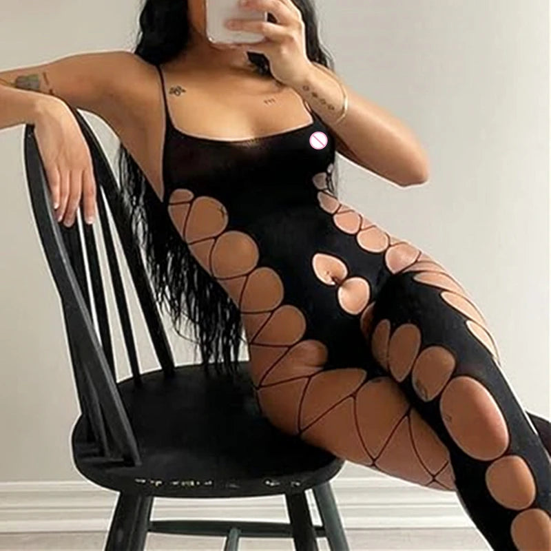 Lingerie Bodysuit White Sexy Open Crotch Bodystocking Erotic Fishnets Body Stocking Underwear Outfits Woman Jumpersuits Costumes