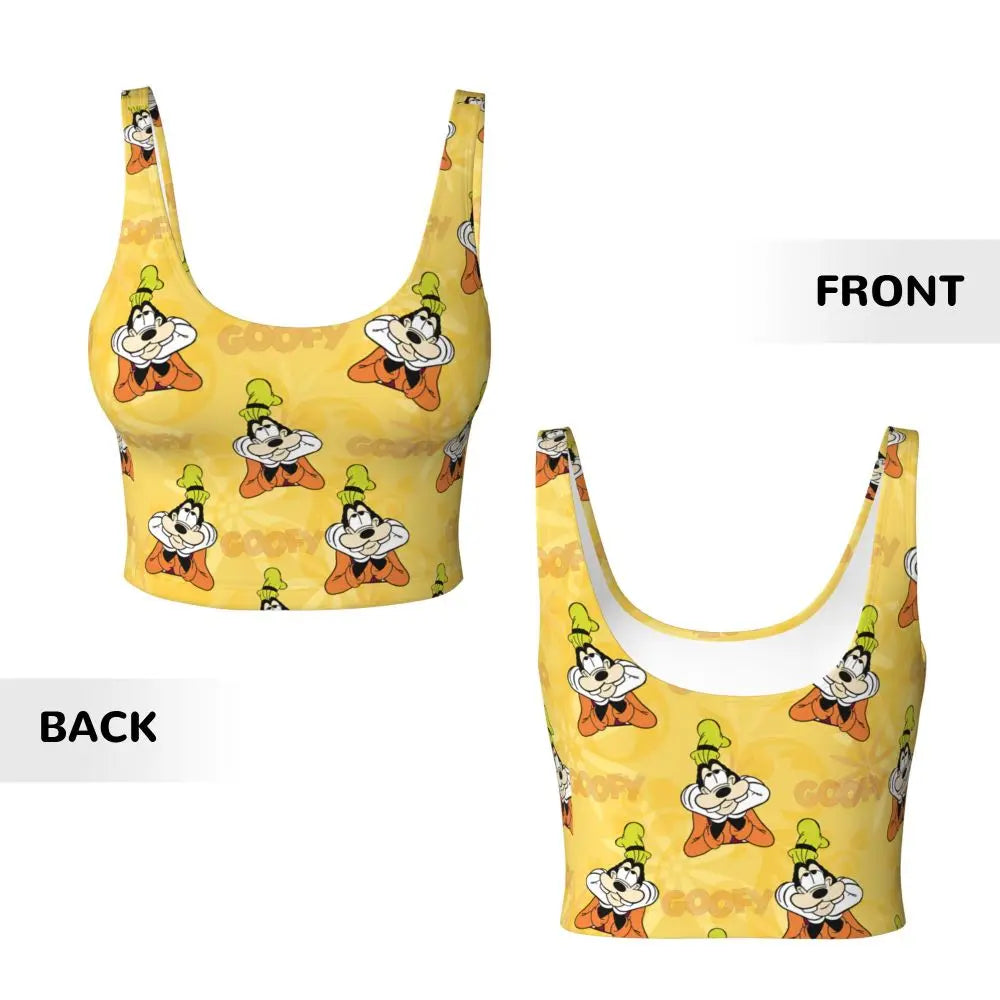 Custom Goofy Cartoons High Impact Sports Bras for Women Mangas Seamless Workout Running Crop Tank Tops