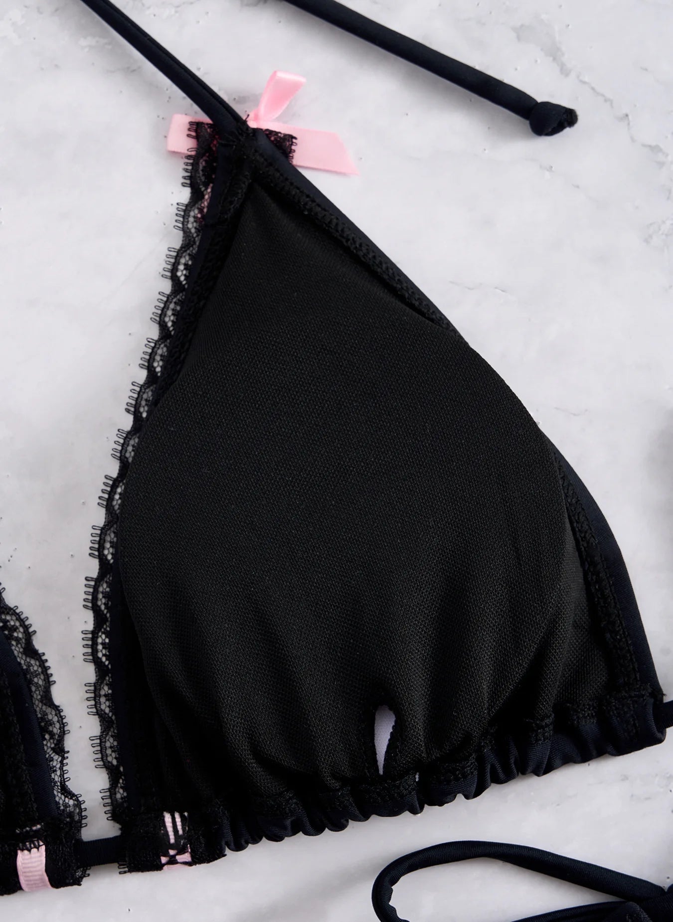 European and American Women's Separate Lace Trim Sexy Tie Bow Bikini