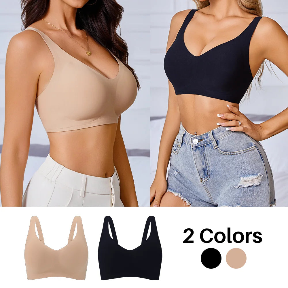 Wireless Bra for Women Seamless Push Up Bras Comfortable V-Shaped Gathering Underwear BCD Cup Intimate Lingerie