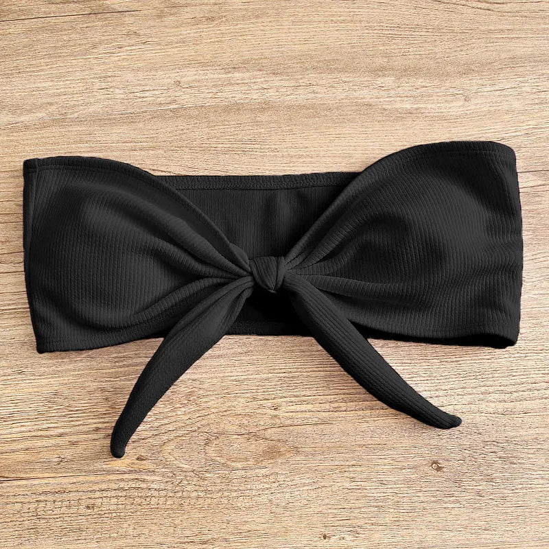 Women's Sexy Tube Top Bow Split Bikini Swimsuit Swim Trunks Swimming Suit for Women Swimming Suit for Women Micro Bikini