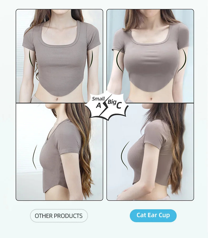 SUJIIN Push Up Bras for Women Summer Wireless Bralette Female Seamless Padded Small Chest Smoothing Mint Cooling Sexy Bra MX211
