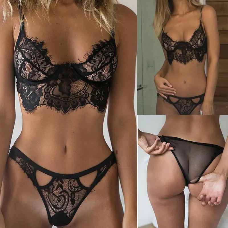 Sexy Lingerie Underwear Suits For Women Lingerie Thong Solid Lace White Vest Camisole Tube Top Panties Christma Bodysuit Sets