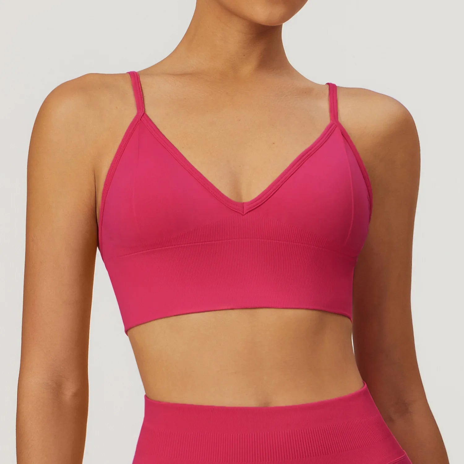 HBC Seamless Sports Bras for Women Fitness Yoga Bras With Removable Pads Adjustable Straps Gym Vest Top Bra Running Crop Top