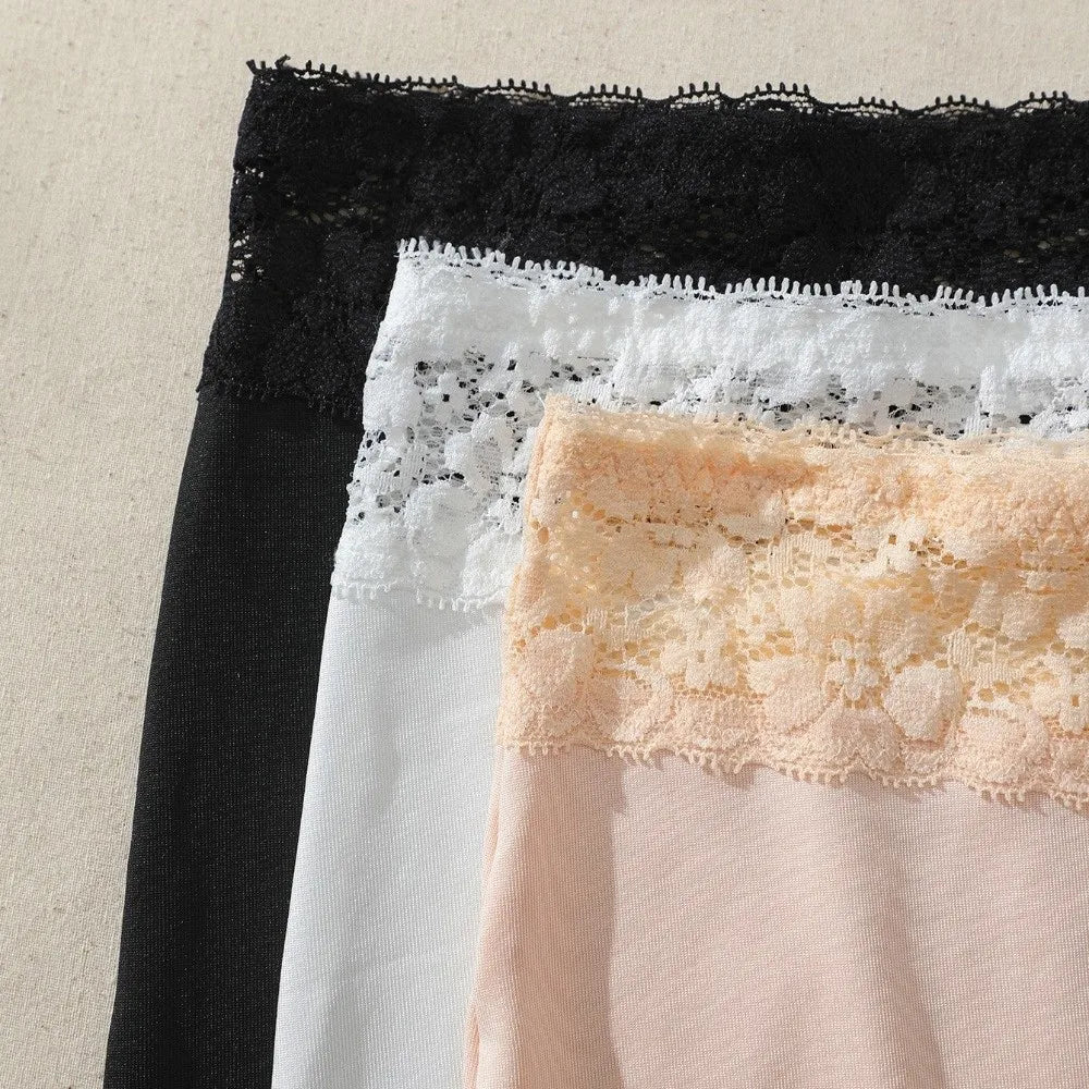 Splicing Lace Half Slips Anti-Penetration A-Line Body Shaper Seamless Construction Tummy Control Petticoat Women Underwear
