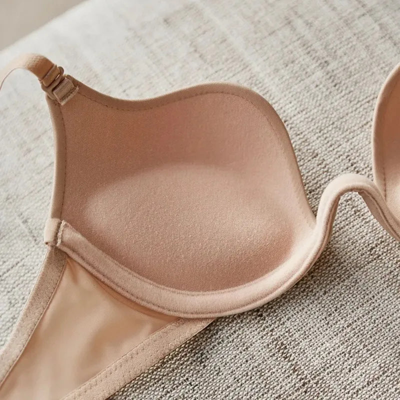 Push Up Bra Backless Women Bras Low Cut Sexy Plunge Brassiere Open Back Wedding Underwear Invisible Seamless Deep U Lingerie