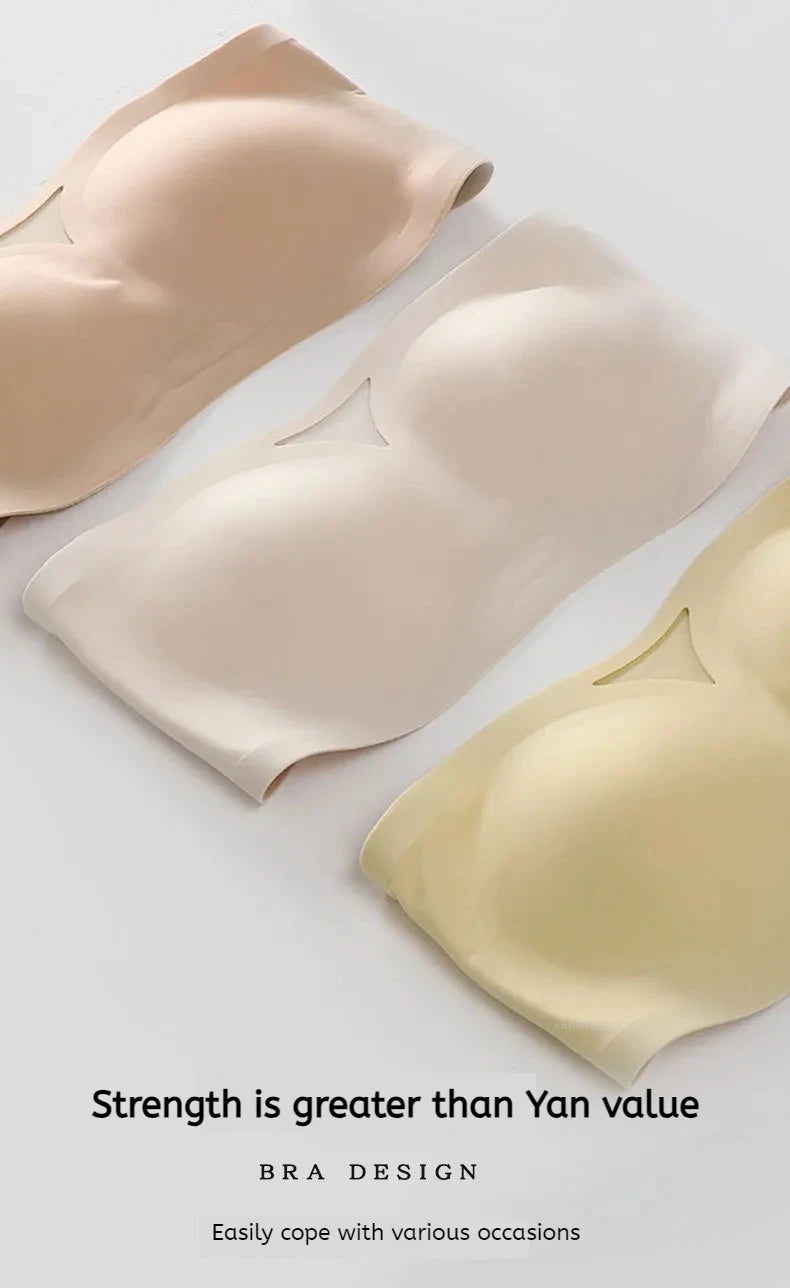 Non-slip Strapless Underwear Bra Seamless Sport Bras Women Soft Thin Push Up Underwear Lingerie Sleep Top Invisible Lingerie