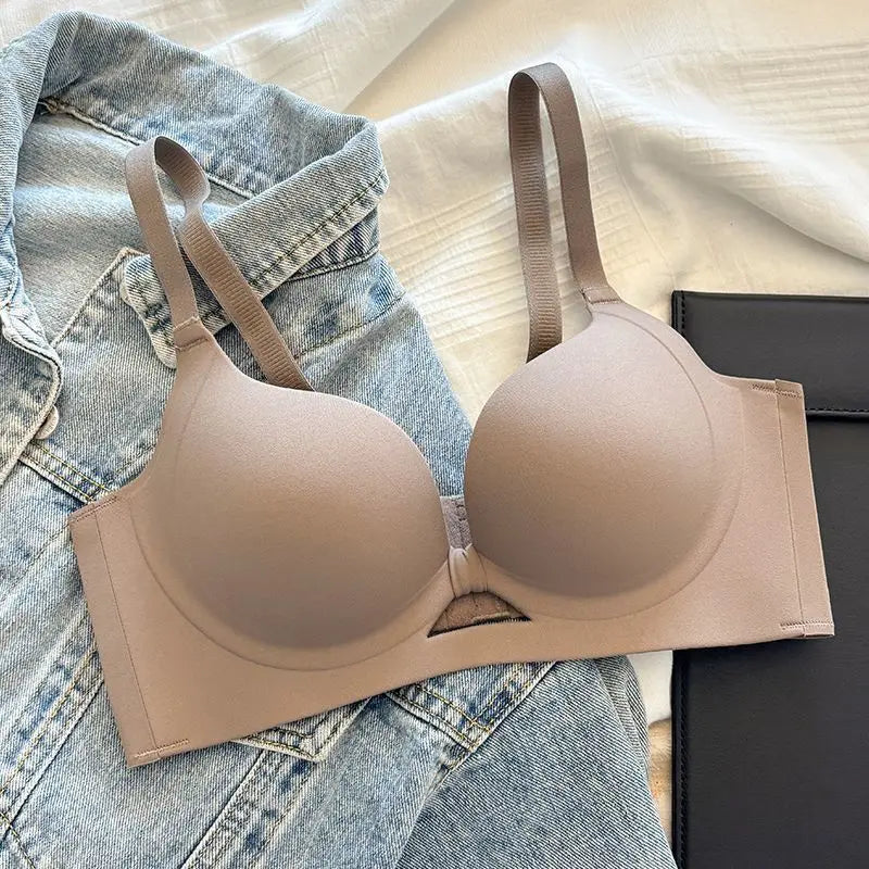 Strapless Push Up Bra for Small Bust - Lift Enhance Anti-Sag Side Coverage Wireless Comfort Convertible T-Shirt Bra A-C Cup