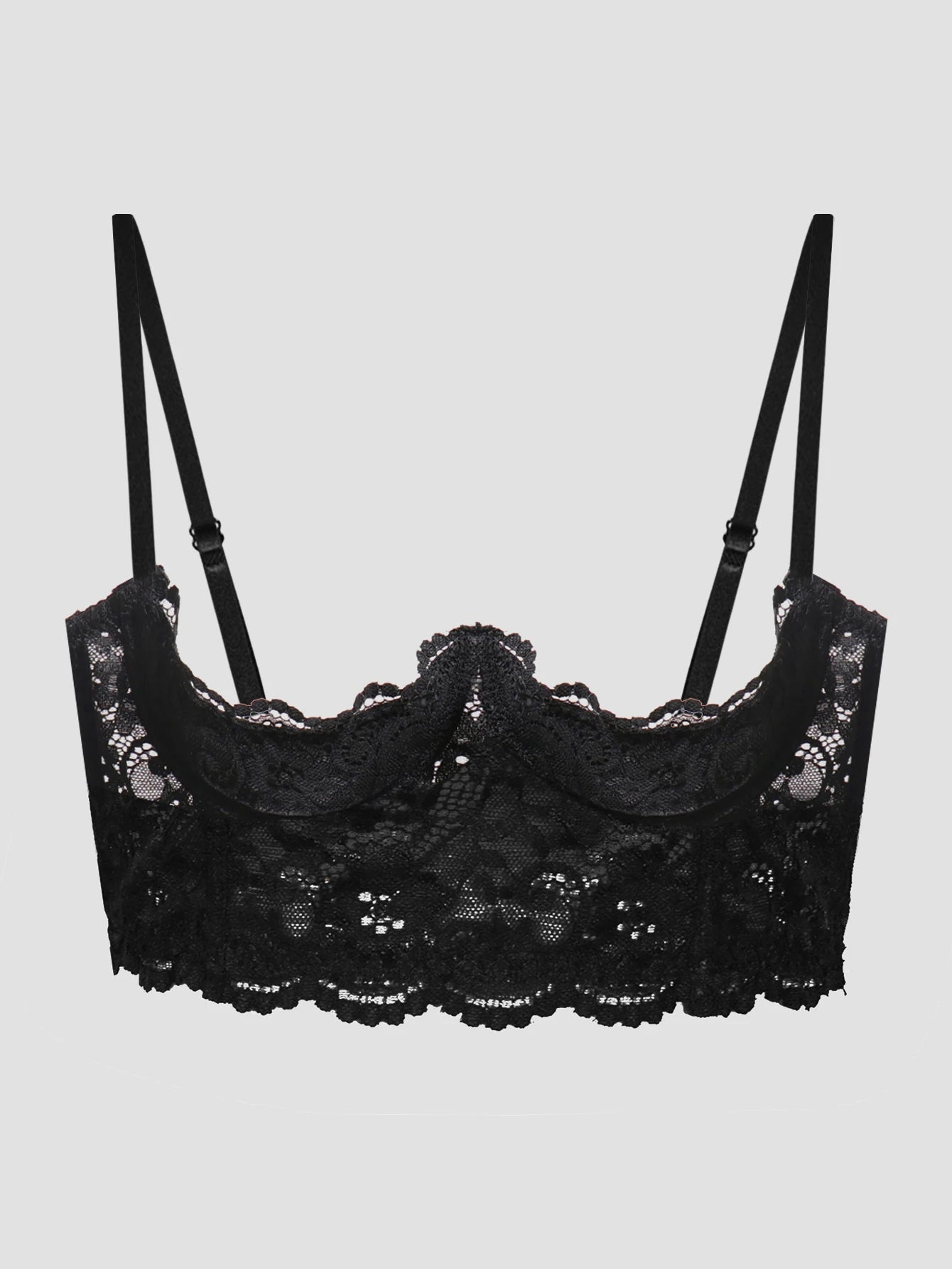 Women No Padding Unlined Hollow Underwire Bra Sexy Lace Comfortable Underwear