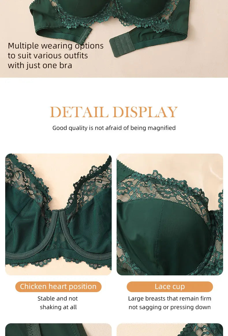 Bras For Womens Elegant Lace Bras for Women Plus Size BH Tops with Underwire Support Libgerie A-E Cup