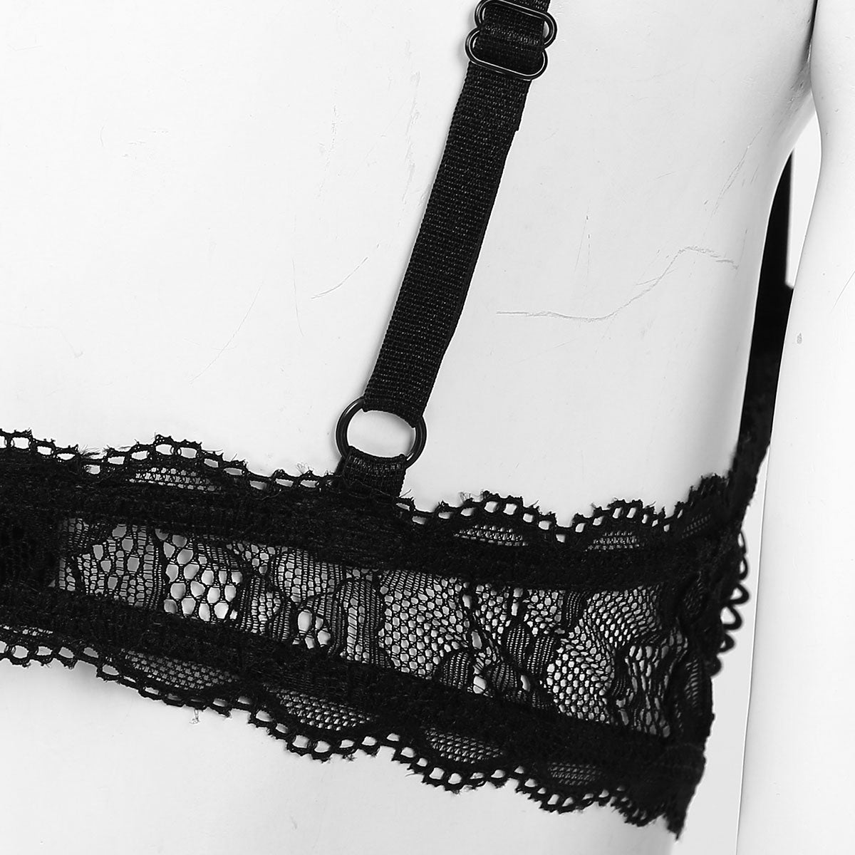 Womens Sexy Lace 1/4 Cups Unlined Bra See Through Mesh Push Up Underwired Brassiere Non Padded Balconette Bras Lingerie Tops