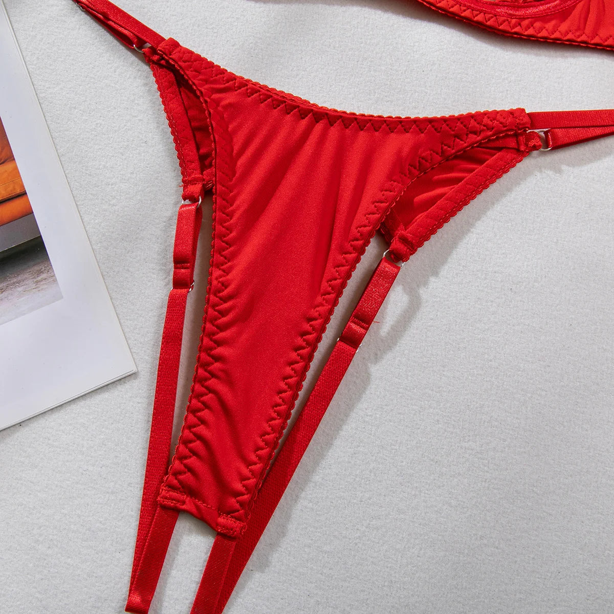 Tassel Lingerie Set Women Halter Cut Out Sexy Intimate Naked Crotchless Panties Exotic Sets Open Bra Back Open Brief Kit