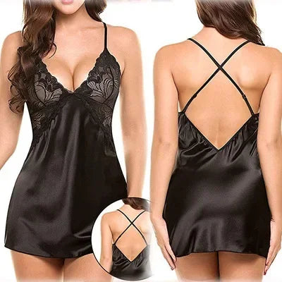 Erotic Lingerie for Woman Open Crotch Bra Set Sexy New Year Deep V Bodysuit Tulle Transparen TPush UP Underwear