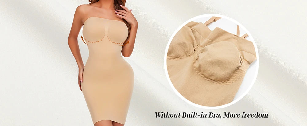 Strapless Shapewear Slip for Women Under Dress Full Slips Dress Tummy Control Camisole Body Shaper Sexy Corset Sliming Underwear