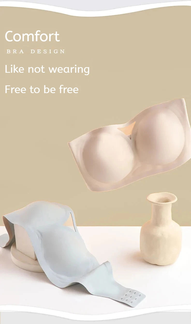 Non-slip Strapless Underwear Bra Seamless Sport Bras Women Soft Thin Push Up Underwear Lingerie Sleep Top Invisible Lingerie