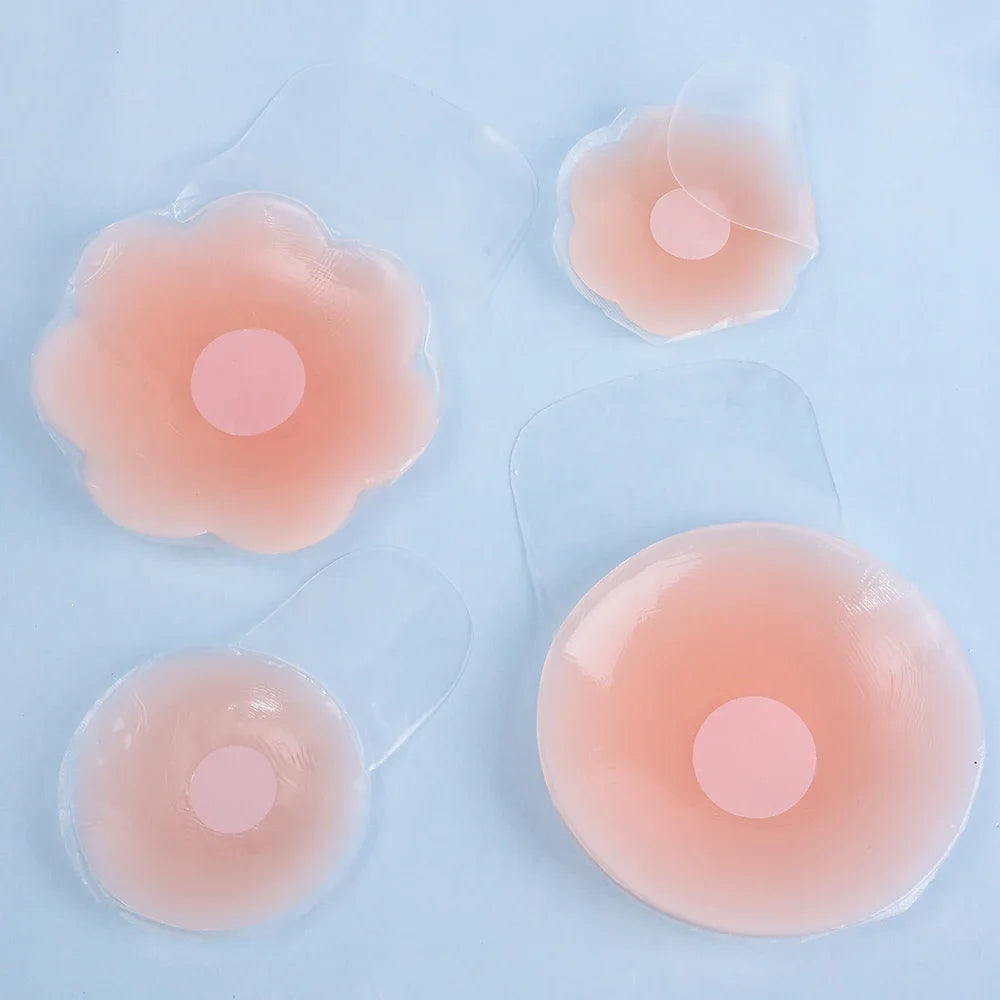 1pair Silicone Nipple Cover Lift Up Bra Sticker Adhesive Invisible Bra Breast Pasty Women Chest Petals Reusable Strapless Bras
