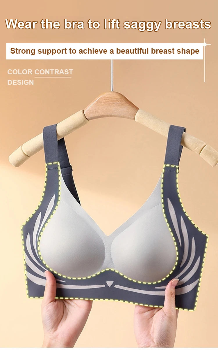 [Strong Support/Push Up] Lifting Anti-Sagging Wireless Push-up Bra Armpit Fat Control/Anti-Slipping/U Shaped Back/Soft