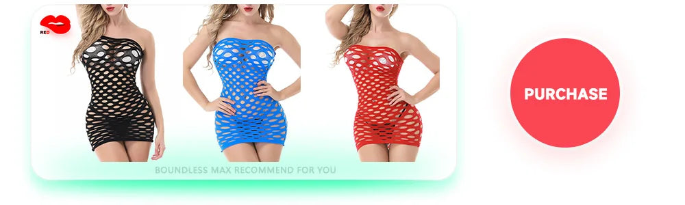 Sexy Lingerie for Women Fishnet Halter Chemise rainbow Hot Mesh Mini Dress Bodysuit through clothes Flirtation Erotic for couple