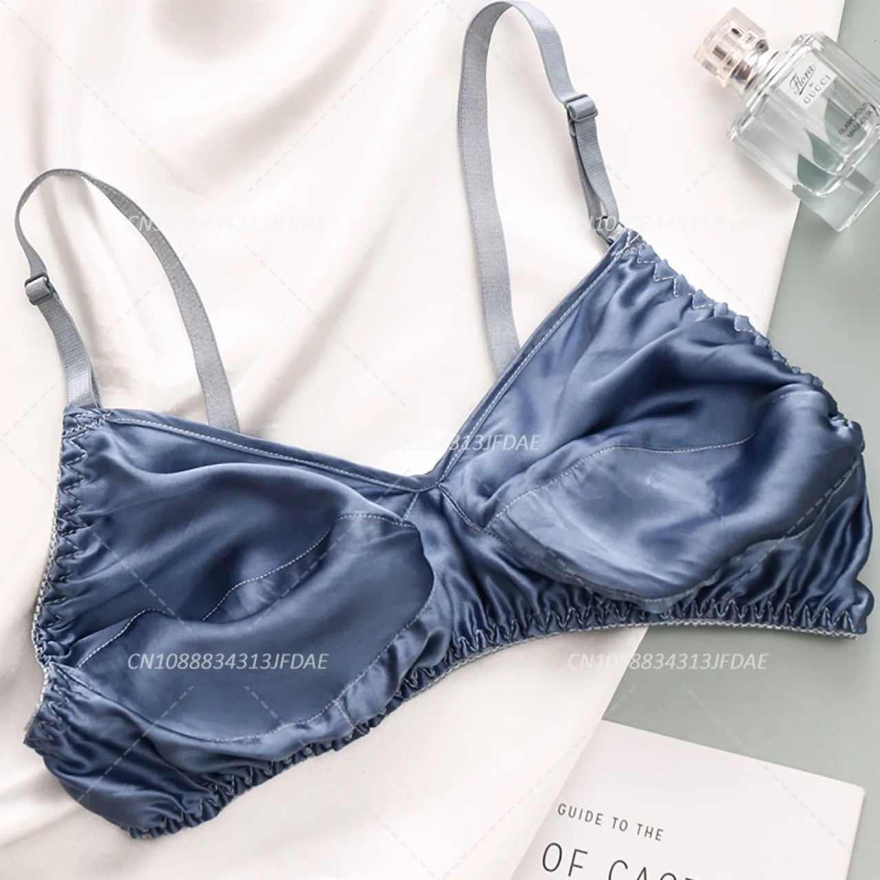 Underwire Bra for Big Breast Female 100% Mulberry Silk Double-sided Silk Without Sponge and Steel Ring Ultra-thin Bra