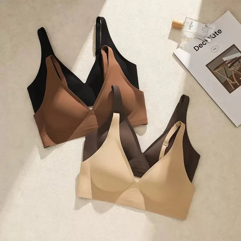 Plus Size Seamless Bra Full Coverage Wireless Comfortable for Large Bust Daily Wear