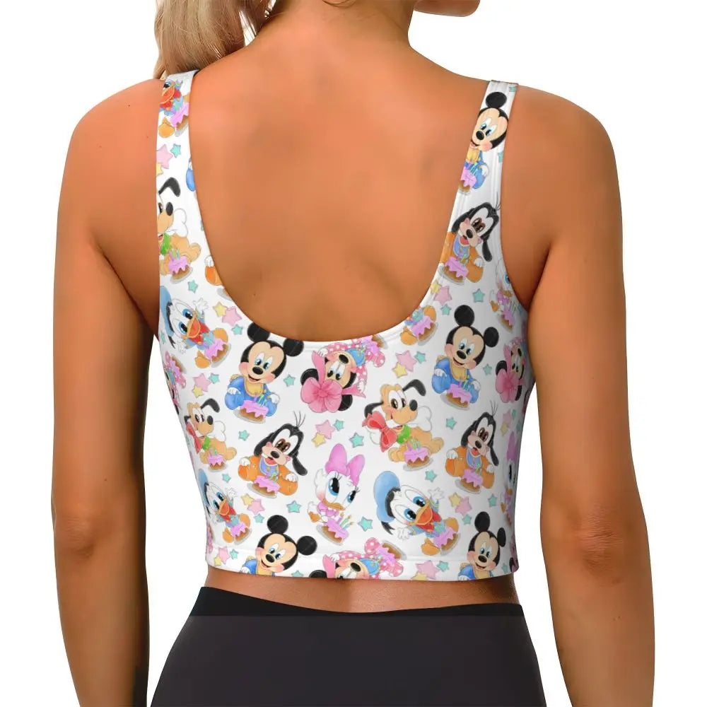 Custom Goofy Cartoons High Impact Sports Bras for Women Mangas Seamless Workout Running Crop Tank Tops