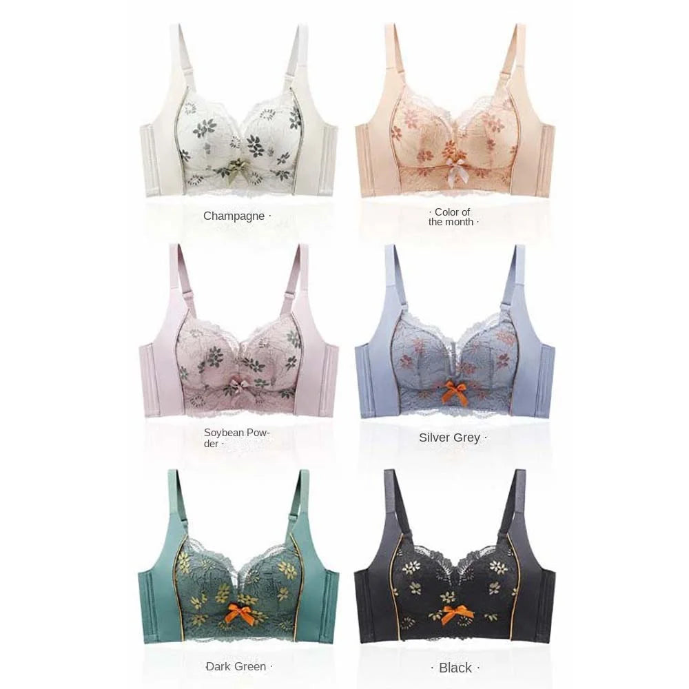 Gathered Breasts Wireless Deep V Bra Shockproof Close-fitting Brassiere for Women Anti-sagging Lingerie Seamless Lace Bras Girls