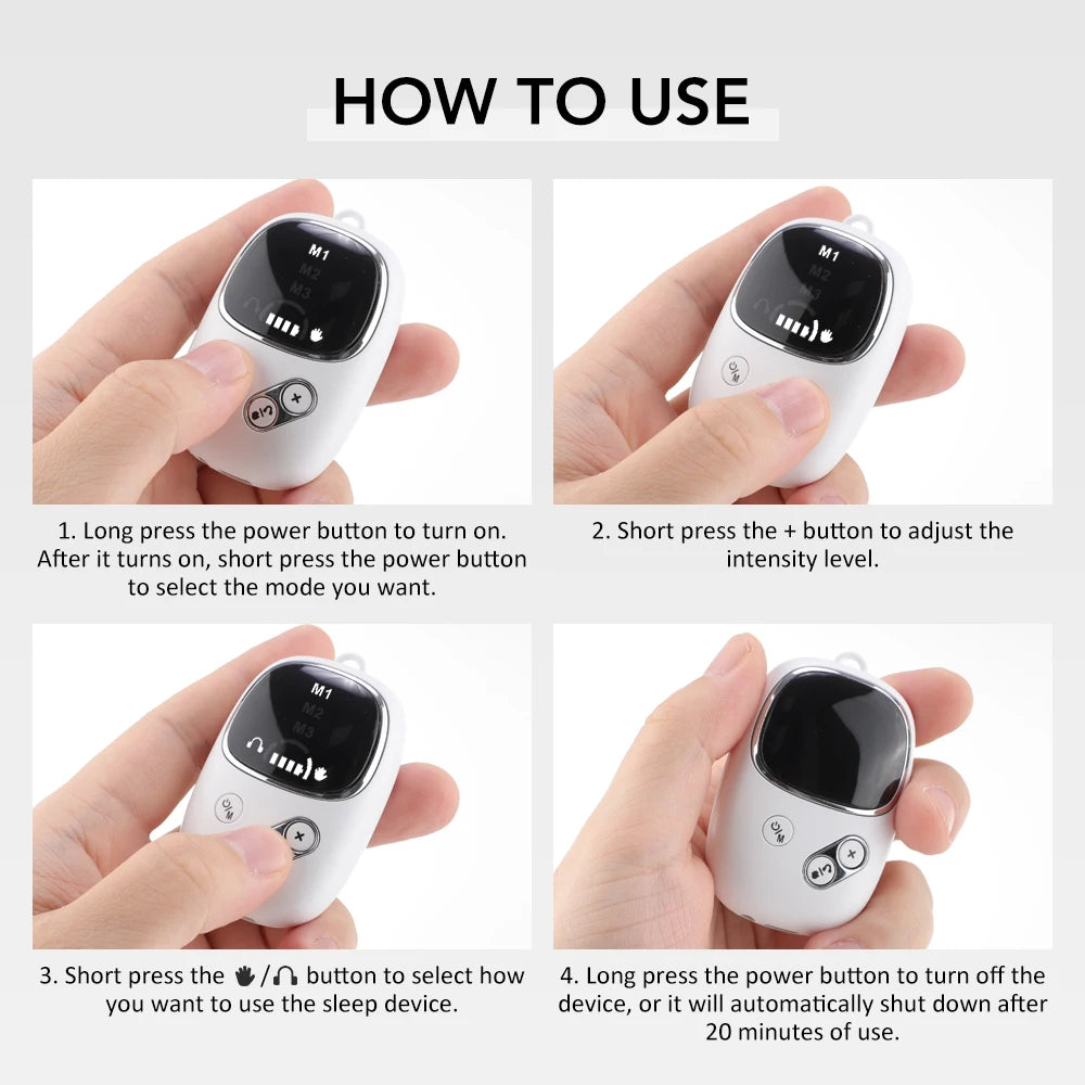 Smart CES Sleep Aid Ear Clip Relaxation Device USB Rechargeable Sleep Helper for Adults Improve Sleep Comfort