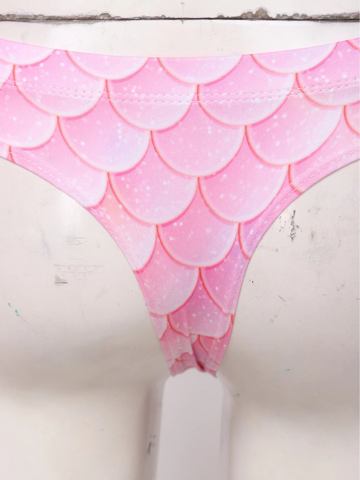 Swimwear Womens Mermaid-style Swim Bottoms Fishscale Low Rise Bikini Swimsuit Print Elastic Waistband T-back Briefs Underwear