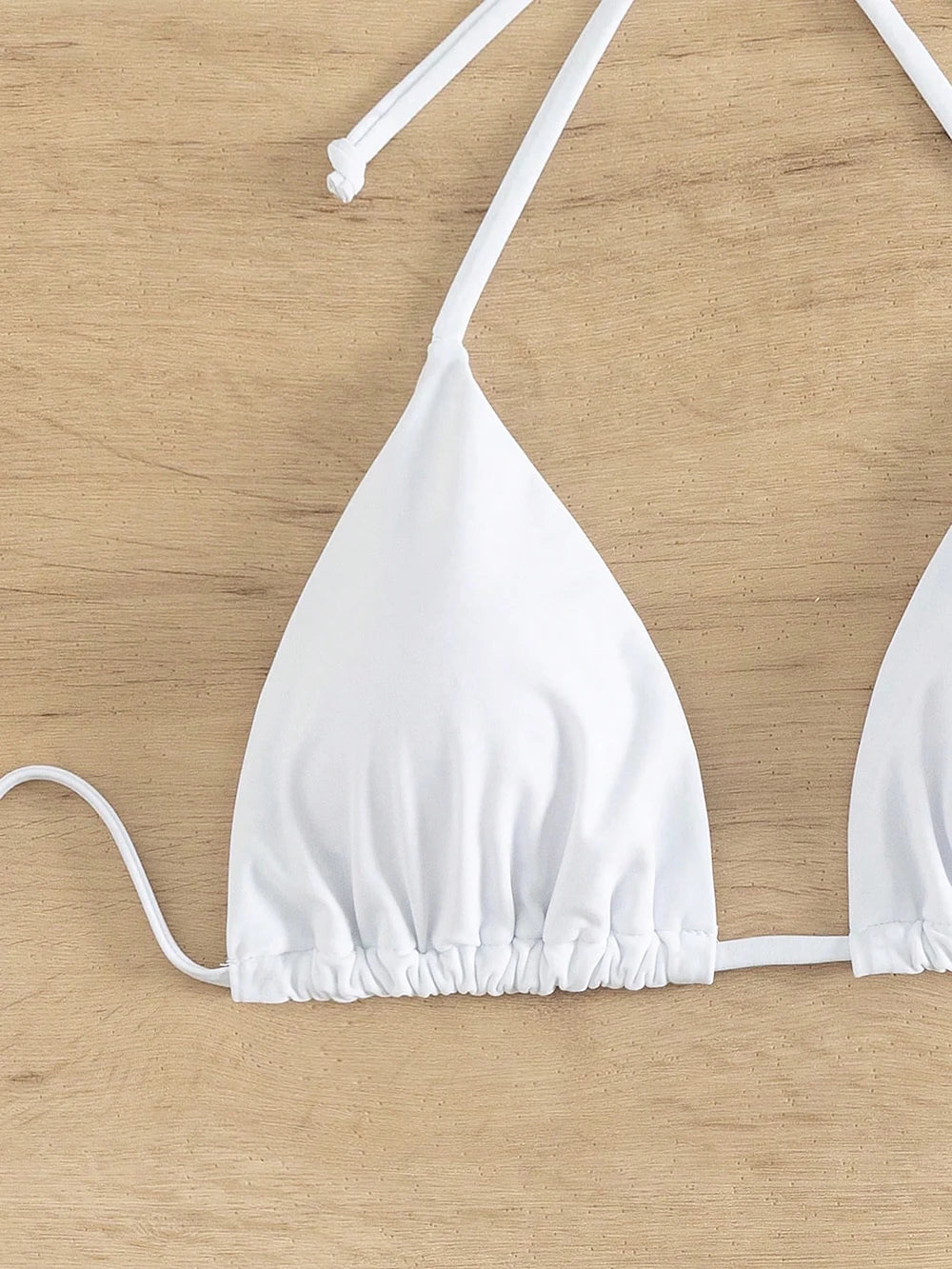 Sexy Solid Color Bikini Bra Top Women's Neck Hanging Lace up Backless Swimwear Top Beach Swimsuit Brazilian Biquinis