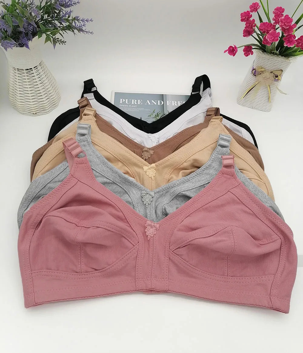 Ruralbras Minimizer Push Up Bras For Women Wireless Full Coverage Cotton Bra Seamless Top Plus Size 38 - 50 C D E F Cup BH C01