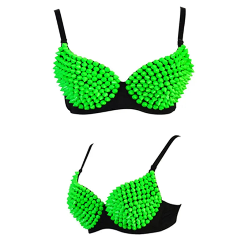 Women Sexy Push Up Bra Fashion Punk Lady Goth Bikini Bra Stage Dance Performance Burlesque Bras Bralette Party Nightculb Costume