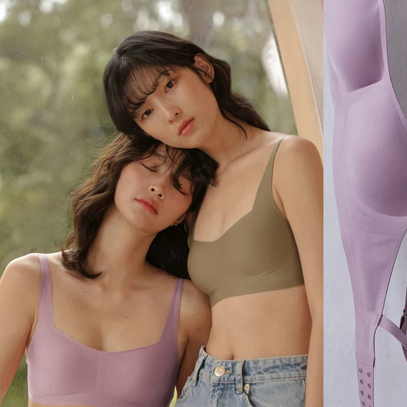 Seamless Bras For Women Square Neck Invisible Tops Push Up Bras Wire Free Underwear Soft Intimates Bralette Girls Sleep Lingerie