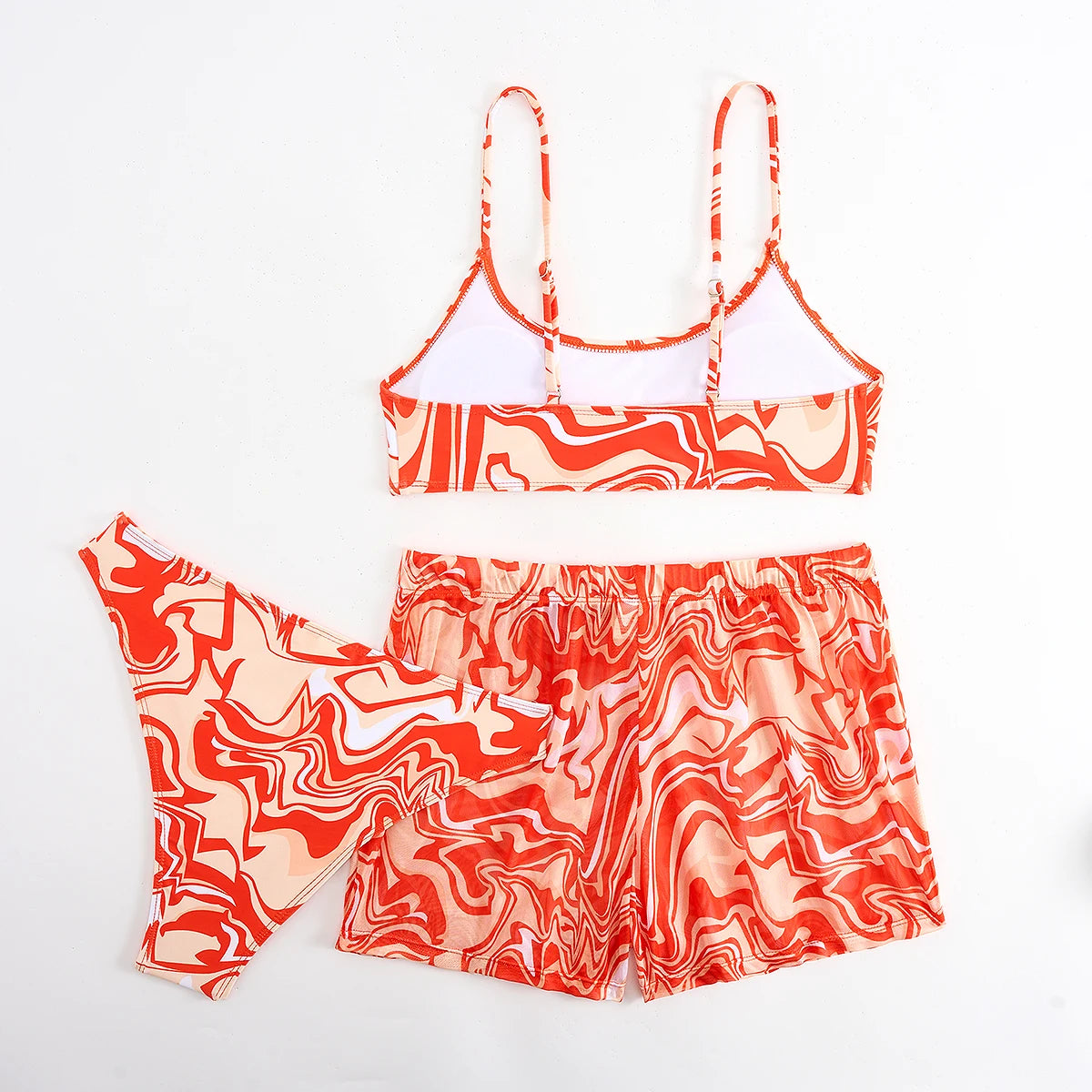 Sexy Bikini 2026 Women 3 Pieces Swimwear Female High Waist Swimsuit Orange Bathers Swimming Bathing Swim Suit Summer Beachwear