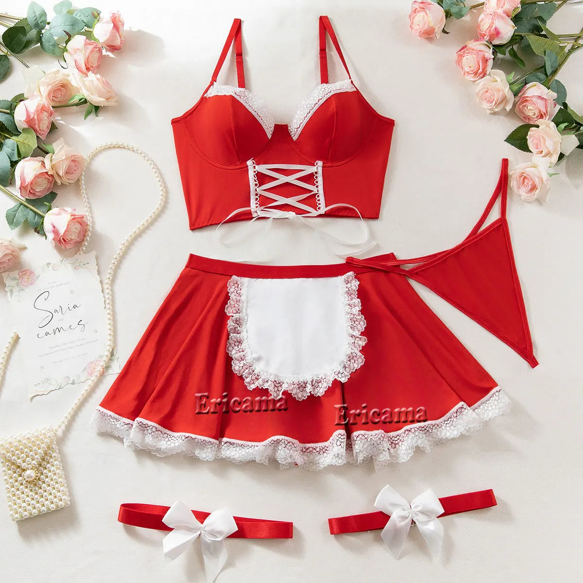 Cosplay Sexy Erotic Lingerie Women Bra And Panty Garters Maid Lingerie Sets Sexy Women's Underwear Set Female Sexy Costumes