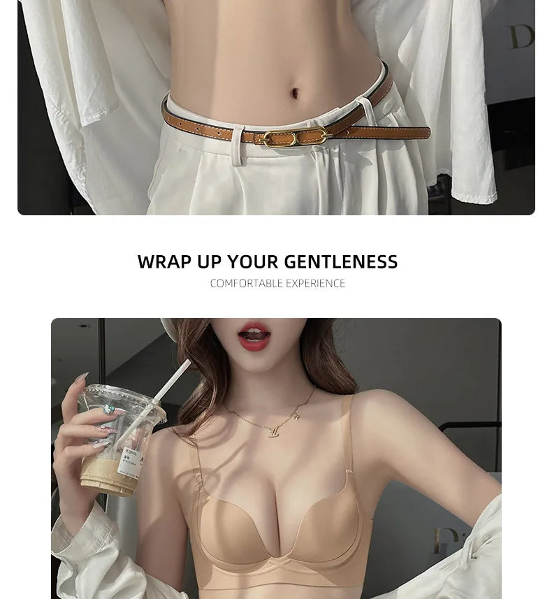 YUQI Push Up Bra Seamless Lingerie for Women Add Two Cups Half Cup Lift Sexy Lingerie Unlined Demi Bra Small Bust Support  Style