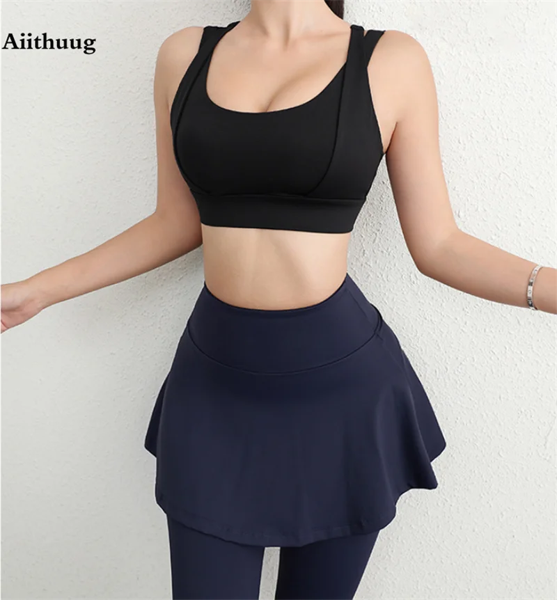 Aiithuug Sports Bras for Yoga Gym Workout Crop Top Fitness Tops Bounce Control Jogging Bras Push Up Running Top Active Wear