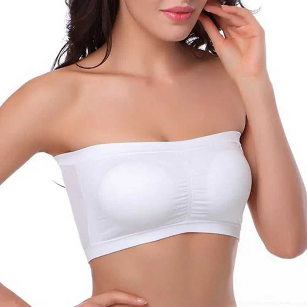 DOIAESKVE Large Size plus Wireless Tube Top Strapless Bra Women's Seamless Bandeau Bra Comfortable Underwear for Big Size Women
