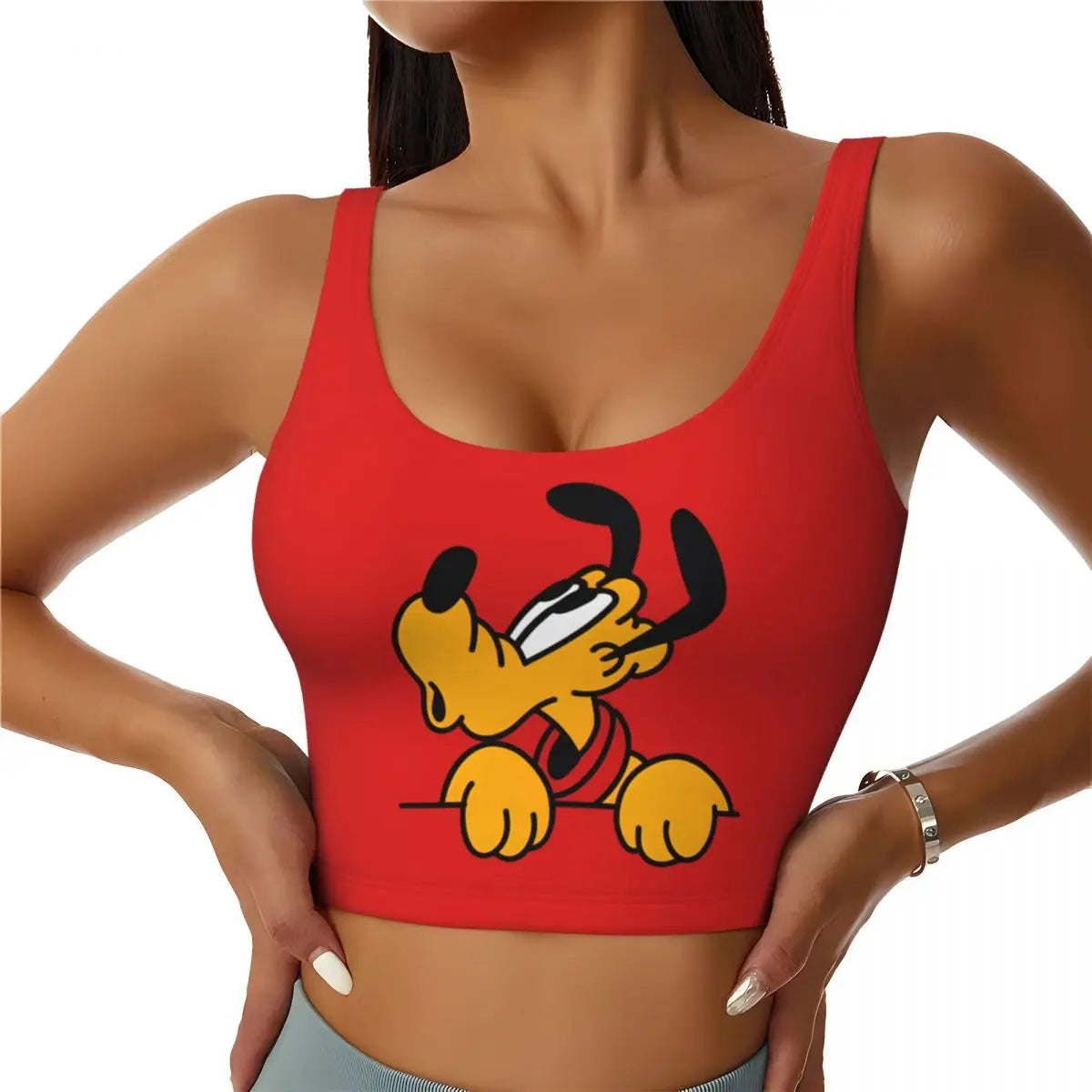 Custom Pluto Anime Manga High Impact Sports Bras for Women Classic Seamless Workout Yoga Crop Tank Tops