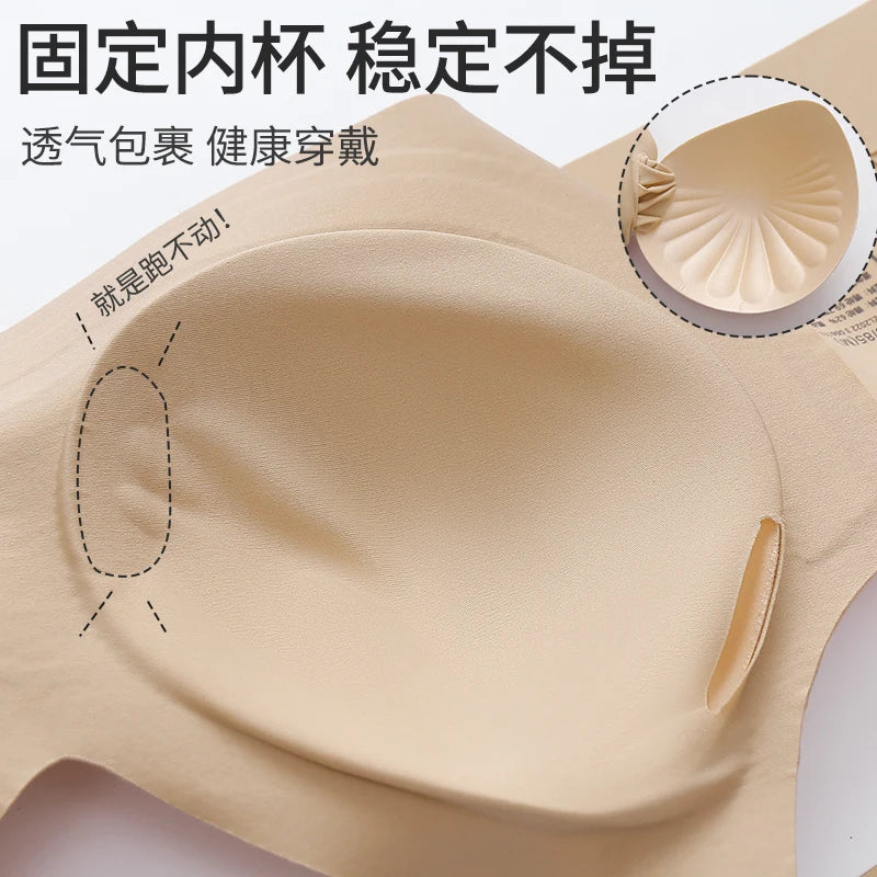 Seamless Women's Full Coverage Large Size Sexy V Neck Female Bralette Lift Up Wireless Minimizer bra Lingerie XL 2XL 3XL 4XL 5XL