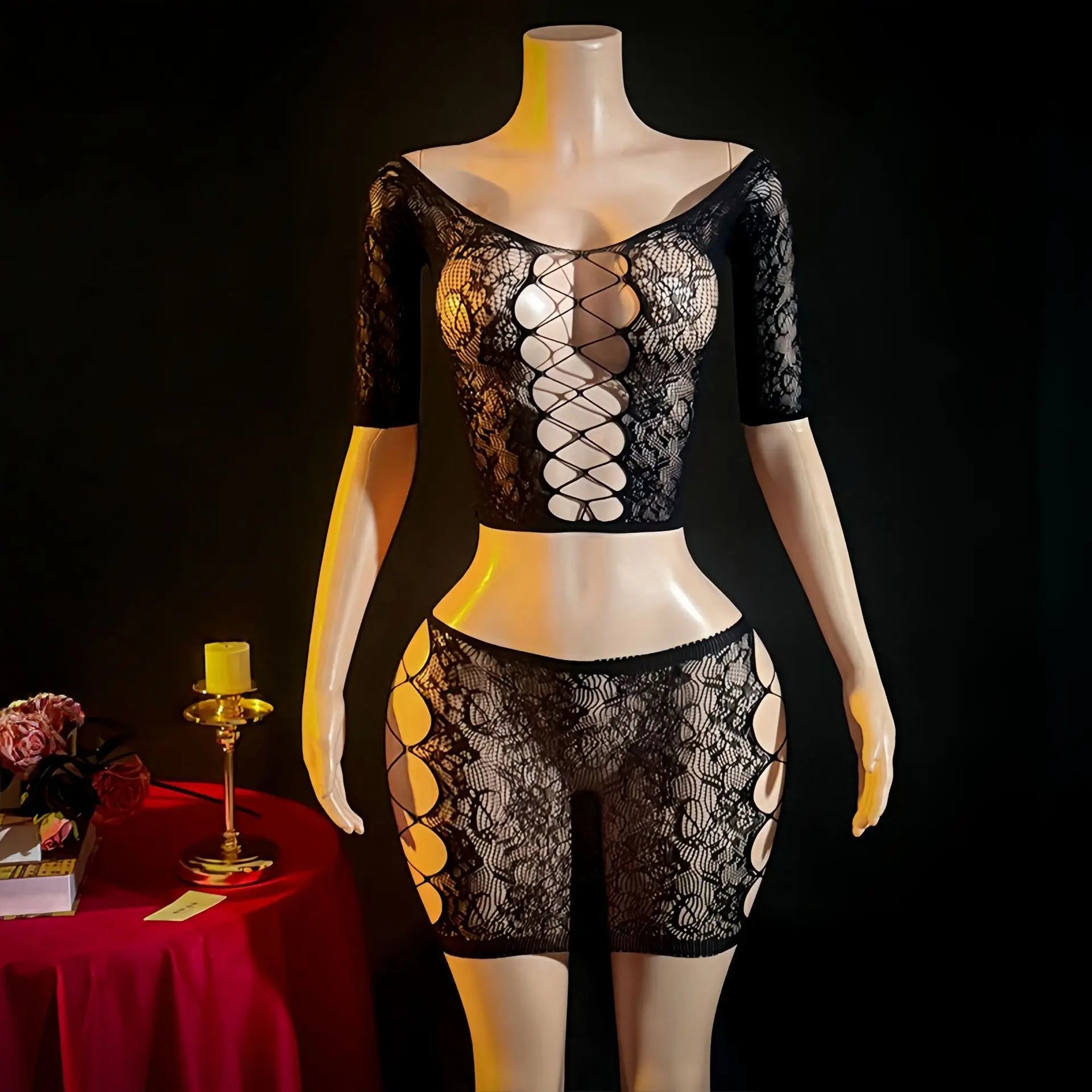 women's sexy lingerie sheer babydoll transparent lingerie  backless sexy nightgown vintage push up hollow lace