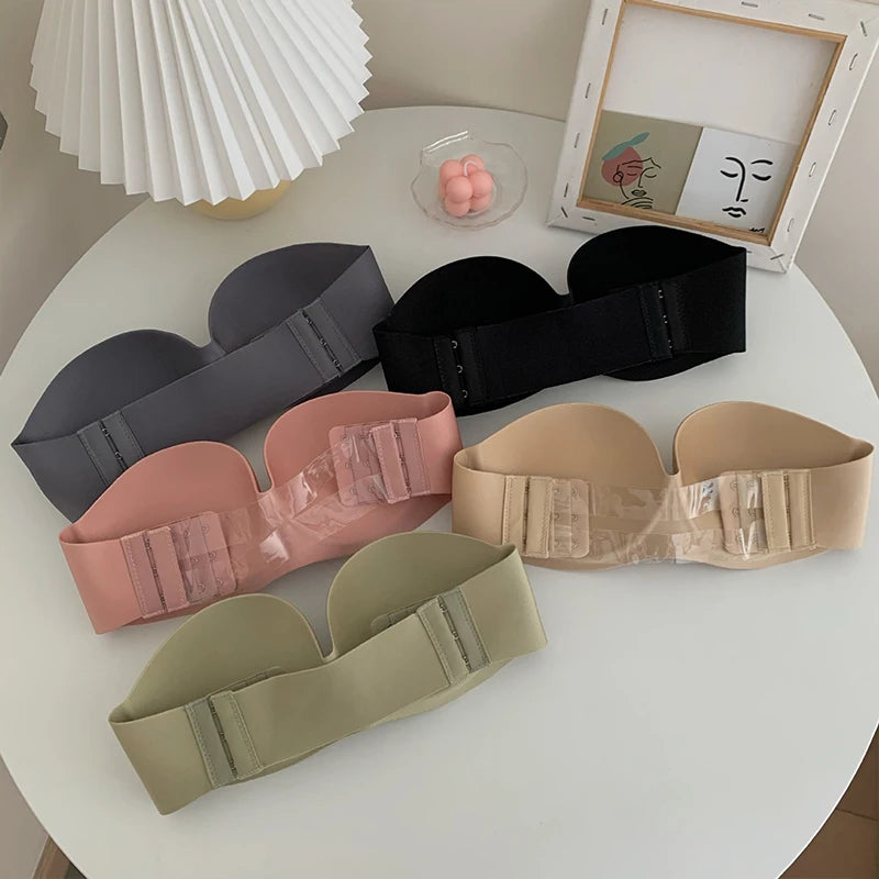 Women's Sexy Strapless Bra Push Up Padded Bras Female Underwear Seamless Invisible Bralette Without Straps Ladies Lingerie Bras