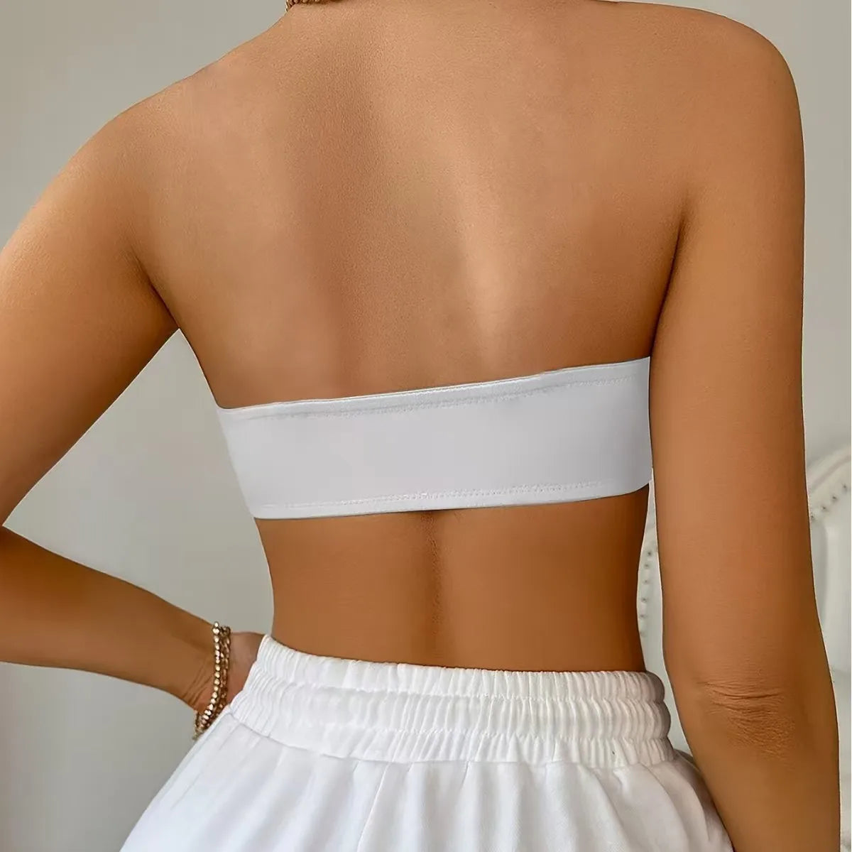 Women's Strapless Wireless Bra, Removable Padded strapless bra, Bandeau for Off Shoulder Dresses, Ideal for Daily Wear, Parties,